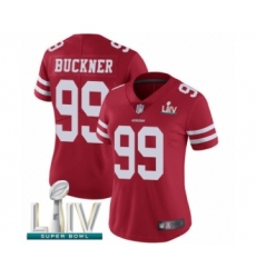 Women's San Francisco 49ers #99 DeForest Buckner Red Team Color Vapor Untouchable Limited Player Super Bowl LIV Bound Football Jersey