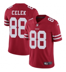 Men's Nike San Francisco 49ers #88 Garrett Celek Red Team Color Vapor Untouchable Limited Player NFL Jersey