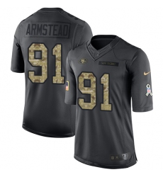 Men's Nike San Francisco 49ers #91 Arik Armstead Limited Black 2016 Salute to Service NFL Jersey