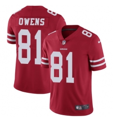 Youth Nike San Francisco 49ers #81 Terrell Owens Red Team Color Vapor Untouchable Limited Player NFL Jersey