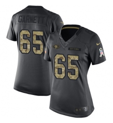 Women's Nike San Francisco 49ers #65 Joshua Garnett Limited Black 2016 Salute to Service NFL Jersey