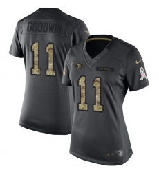 Women's Nike San Francisco 49ers #11 Marquise Goodwin Limited Black 2016 Salute to Service NFL Jersey