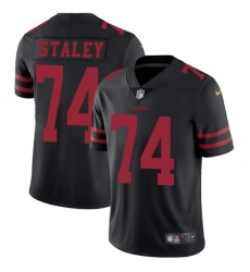 Men's Nike San Francisco 49ers #74 Joe Staley Black Vapor Untouchable Limited Player NFL Jersey