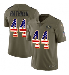 Youth Nike San Francisco 49ers #44 Tom Rathman Limited Olive/USA Flag 2017 Salute to Service NFL Jersey