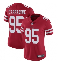 Women's Nike San Francisco 49ers #95 Cornellius Carradine Red Team Color Vapor Untouchable Limited Player NFL Jersey