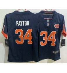 Women's Chicago Bears #34 Walter Payton Navy 2026 Vapor Rivalries Collection Limited Stitched Jersey