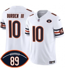 Men's Chicago Bears #10 Luther Burden III White 2026 F.U.S.E. With Mike Ditka 89 Vapor Untouchable Limited Football Stitched Jersey
