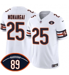 Men's Chicago Bears #25 Kyle Monangai White 2026 F.U.S.E. With Mike Ditka 89 Vapor Untouchable Limited Football Stitched Jersey