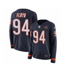 Women's Nike Chicago Bears #94 Leonard Floyd Limited Navy Blue Therma Long Sleeve NFL Jersey