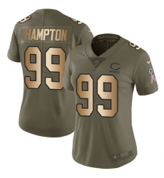 Women's Nike Chicago Bears #99 Dan Hampton Limited Olive/Gold Salute to Service NFL Jersey