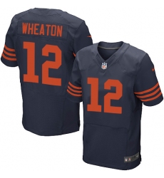 Men's Nike Chicago Bears #12 Markus Wheaton Elite Navy Blue Alternate NFL Jersey