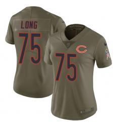 Women's Nike Chicago Bears #75 Kyle Long Limited Olive 2017 Salute to Service NFL Jersey