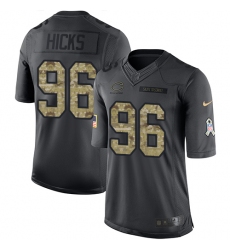 Men's Nike Chicago Bears #96 Akiem Hicks Limited Black 2016 Salute to Service NFL Jersey
