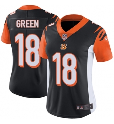 Women's Nike Cincinnati Bengals #18 A.J. Green Vapor Untouchable Limited Black Team Color NFL Jersey