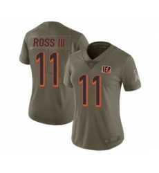 Women's Cincinnati Bengals #11 John Ross Limited Olive 2017 Salute to Service Football Jersey