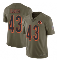 Youth Nike Cincinnati Bengals #43 George Iloka Limited Olive 2017 Salute to Service NFL Jersey
