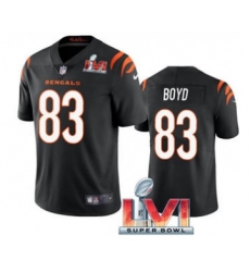 Men's Cincinnati Bengals #83 Tyler Boyd Black 2022 Super Bowl LVI Vapor Limited Stitched Jersey
