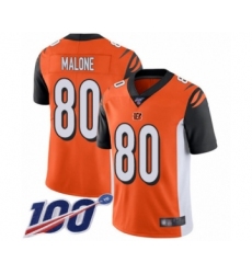 Men's Cincinnati Bengals #80 Josh Malone Orange Alternate Vapor Untouchable Limited Player 100th Season Football Jersey