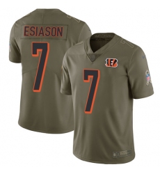 Men's Nike Cincinnati Bengals #7 Boomer Esiason Limited Olive 2017 Salute to Service NFL Jersey