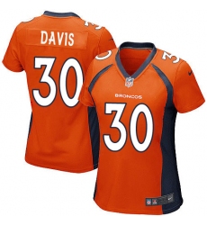 Women's Nike Denver Broncos #30 Terrell Davis Game Orange Team Color NFL Jersey