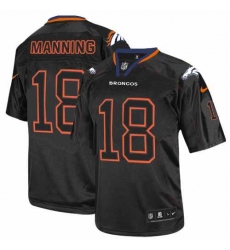 Men's Nike Denver Broncos #18 Peyton Manning Elite Lights Out Black NFL Jersey