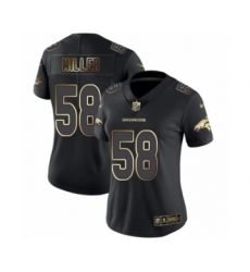 Women's Denver Broncos #58 Von Miller Black Gold Vapor Untouchable Limited Football Jersey