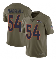 Youth Nike Denver Broncos #54 Brandon Marshall Limited Olive 2017 Salute to Service NFL Jersey