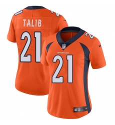 Women's Nike Denver Broncos #21 Aqib Talib Orange Team Color Vapor Untouchable Limited Player NFL Jersey