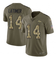 Men's Nike Denver Broncos #14 Cody Latimer Limited Olive/Camo 2017 Salute to Service NFL Jersey