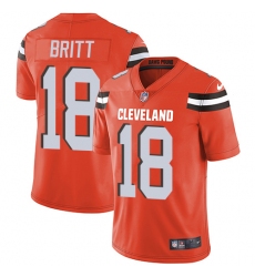 Youth Nike Cleveland Browns #18 Kenny Britt Orange Alternate Vapor Untouchable Limited Player NFL Jersey