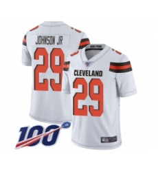 Men's Cleveland Browns #29 Duke Johnson White Vapor Untouchable Limited Player 100th Season Football Jersey