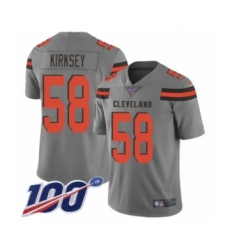Youth Cleveland Browns #58 Christian Kirksey Limited Gray Inverted Legend 100th Season Football Jersey