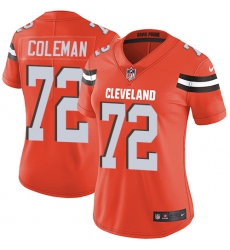 Women's Nike Cleveland Browns #72 Shon Coleman Orange Alternate Vapor Untouchable Limited Player NFL Jersey