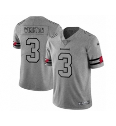 Men's Tampa Bay Buccaneers #3 Jameis Winston Limited Gray Team Logo Gridiron Football Jersey