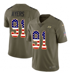 Men's Nike Tampa Bay Buccaneers #91 Robert Ayers Limited Olive/USA Flag 2017 Salute to Service NFL Jersey