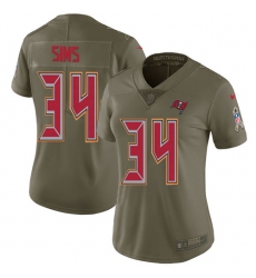 Women's Nike Tampa Bay Buccaneers #34 Charles Sims Limited Olive 2017 Salute to Service NFL Jersey
