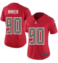 Women's Nike Tampa Bay Buccaneers #90 Chris Baker Limited Red Rush Vapor Untouchable NFL Jersey