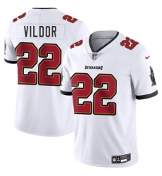 Men's Tampa Bay Buccaneers #22 Kindle Vildor White 2025 Vapor Limited Football Stitched Jersey