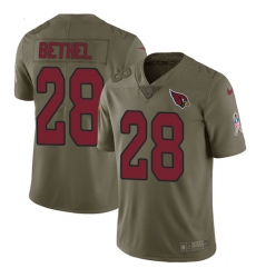 Men's Nike Arizona Cardinals #28 Justin Bethel Limited Olive 2017 Salute to Service NFL Jersey