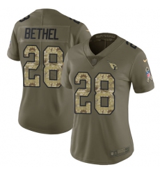 Women's Nike Arizona Cardinals #28 Justin Bethel Limited Olive/Camo 2017 Salute to Service NFL Jersey