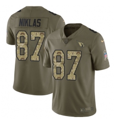 Youth Nike Arizona Cardinals #87 Troy Niklas Limited Olive/Camo 2017 Salute to Service NFL Jersey