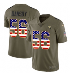 Men's Nike Arizona Cardinals #56 Karlos Dansby Limited Olive/USA Flag 2017 Salute to Service NFL Jersey