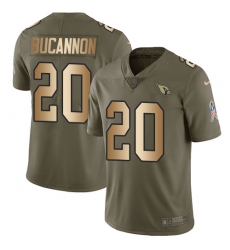 Youth Nike Arizona Cardinals #20 Deone Bucannon Limited Olive/Gold 2017 Salute to Service NFL Jersey