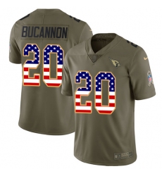 Youth Nike Arizona Cardinals #20 Deone Bucannon Limited Olive/USA Flag 2017 Salute to Service NFL Jersey