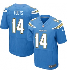 Men's Nike Los Angeles Chargers #14 Dan Fouts Elite Electric Blue Alternate NFL Jersey