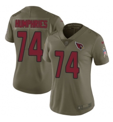Women's Nike Arizona Cardinals #74 D.J. Humphries Limited Olive 2017 Salute to Service NFL Jersey
