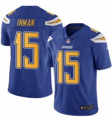 Men's Nike Los Angeles Chargers #15 Dontrelle Inman Limited Electric Blue Rush Vapor Untouchable NFL Jersey