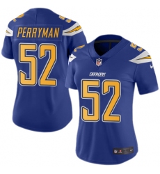 Women's Nike Los Angeles Chargers #52 Denzel Perryman Limited Electric Blue Rush Vapor Untouchable NFL Jersey