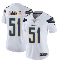 Women's Nike Los Angeles Chargers #51 Kyle Emanuel White Vapor Untouchable Limited Player NFL Jersey
