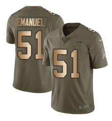 Youth Nike Los Angeles Chargers #51 Kyle Emanuel Limited Olive/Gold 2017 Salute to Service NFL Jersey